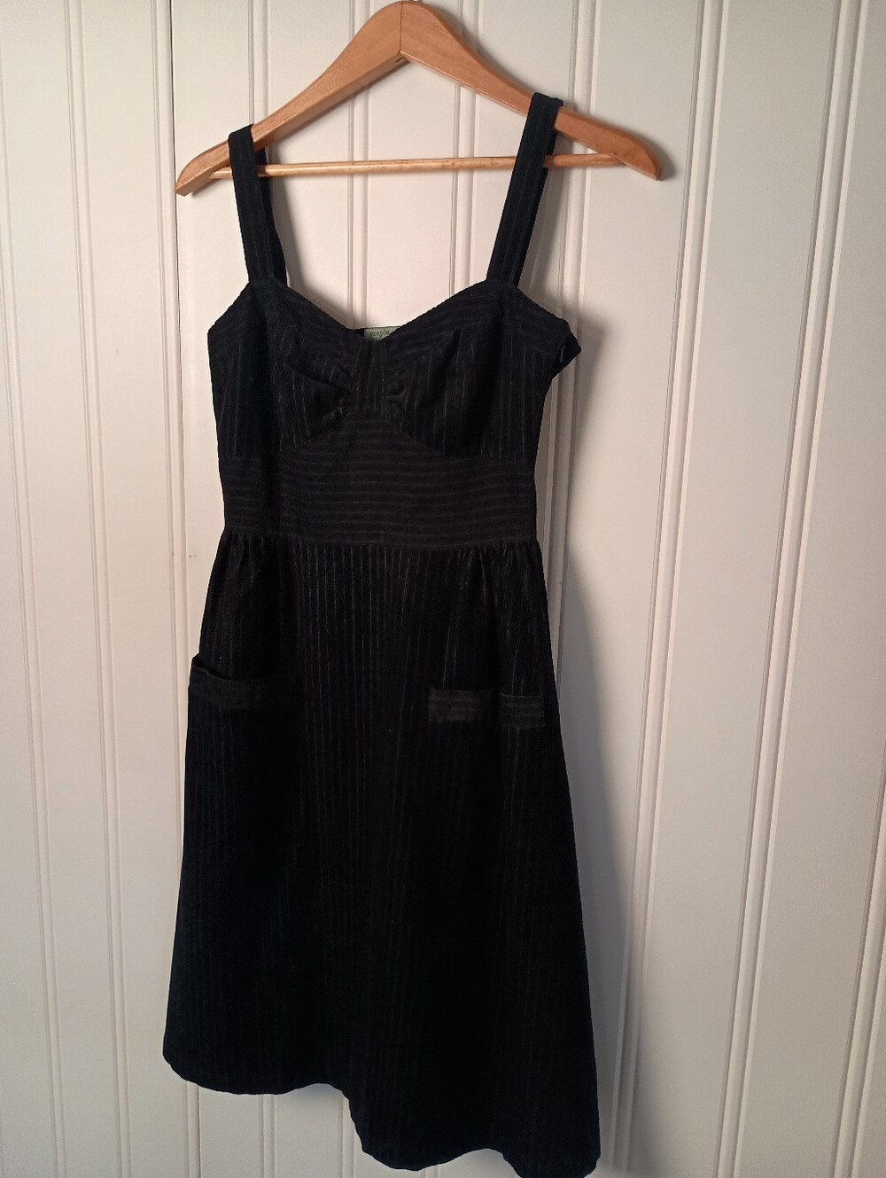 Maple- Black Corded Sundress with Pockets - Size 2
